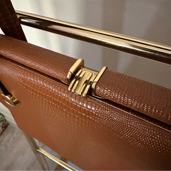 Vintage 1950s faux croc swagger bag - Picture 2 of 6